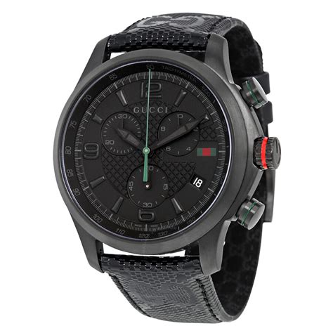 gucci chronograph men& 39|Gucci gunmetal tone chronograph watch.